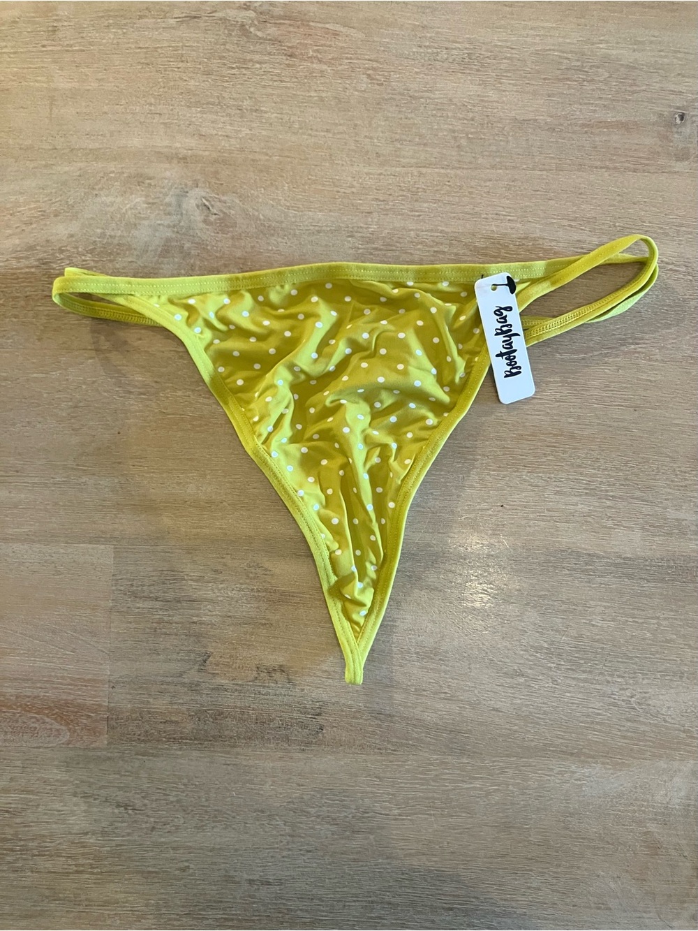 BootayBag G-String - Lime Green Polka Dot